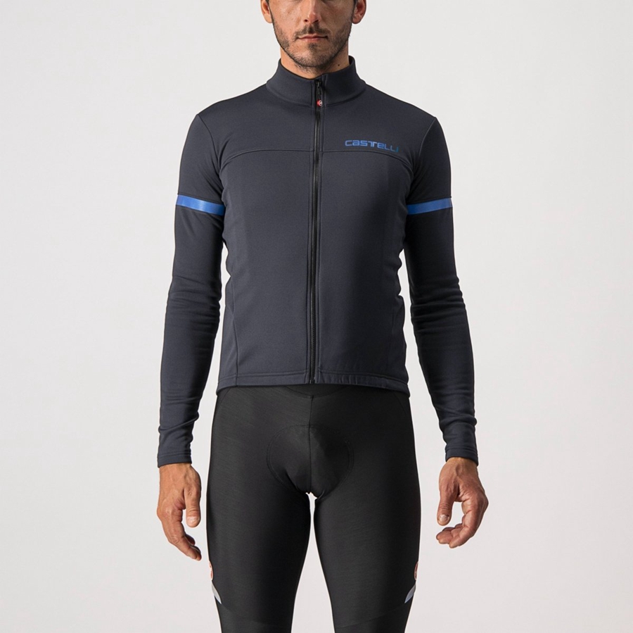 Castelli FONDO 2 FZ Jersey Herre Svarte Blå | 520634RVN