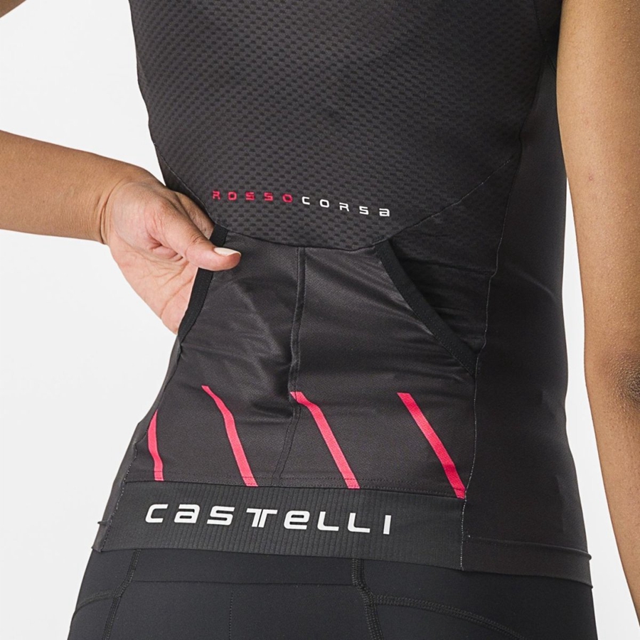 Castelli FREE 2 W TRI SINGLET Drakter Dame Svarte | 162038UID