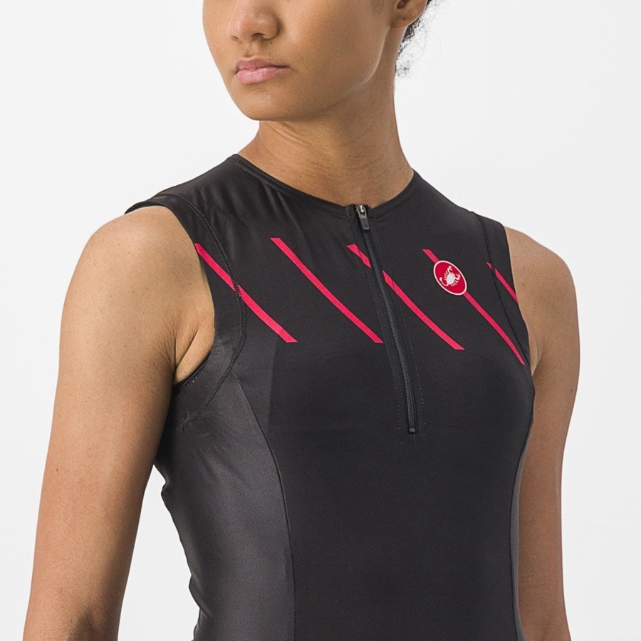 Castelli FREE 2 W TRI SINGLET Drakter Dame Svarte | 162038UID