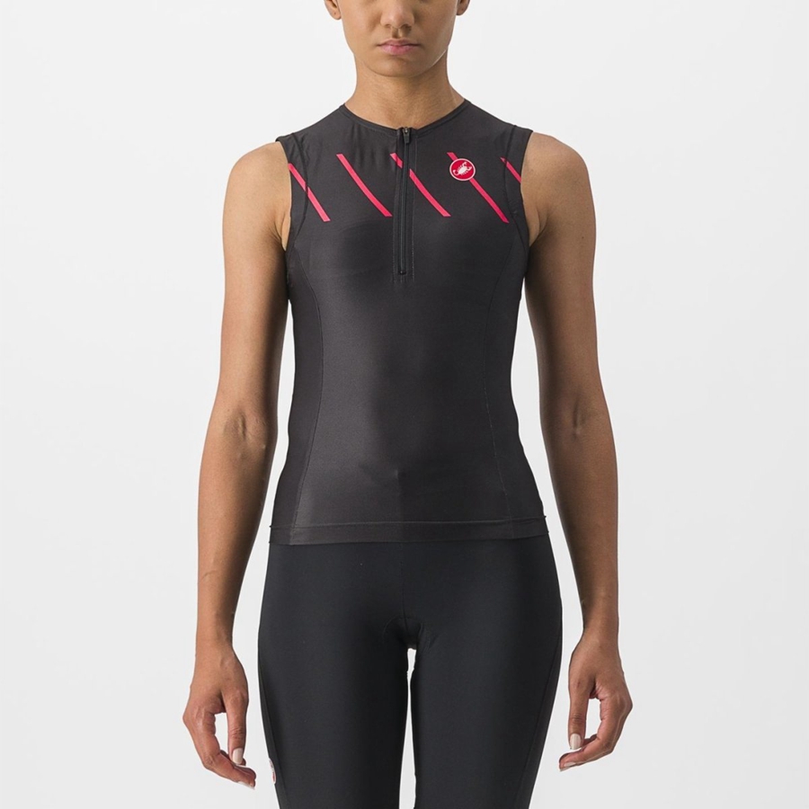 Castelli FREE 2 W TRI SINGLET Drakter Dame Svarte | 162038UID