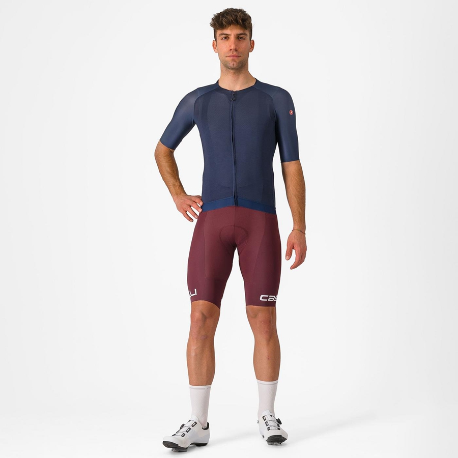 Castelli FREE AERO RC CLASSIC Shorts Med Smekke Herre Dyp Burgunder Hvite | 691508FVA