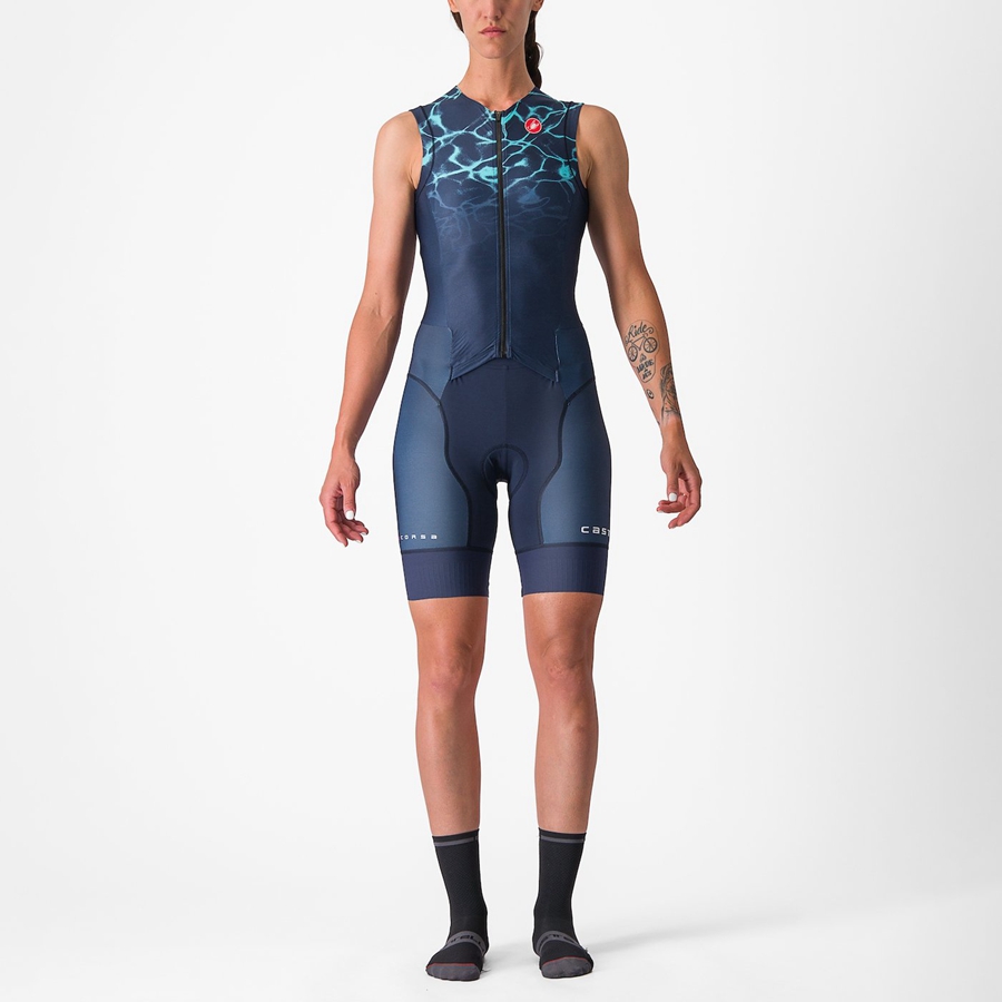 Castelli FREE SANREMO W SLEEVELESS Drakter Dame Blå Lyse Turkis | 637801BGK