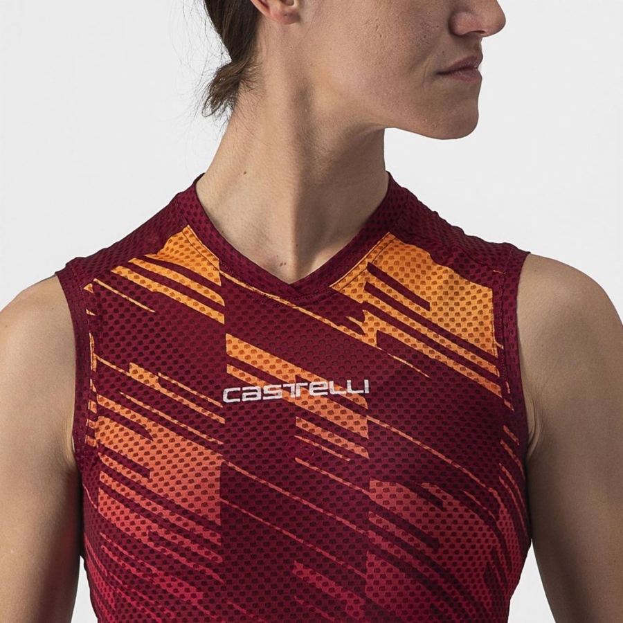 Castelli INSIDER W SLEEVELESS Jersey Dame Burgunder | 389405RYZ