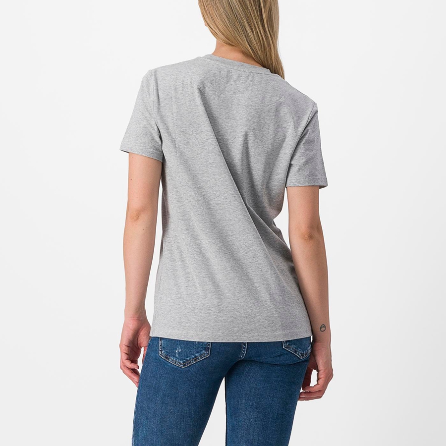 Castelli PEDALARE TEE Casual Dame Khaki Grå | 579162ZBE