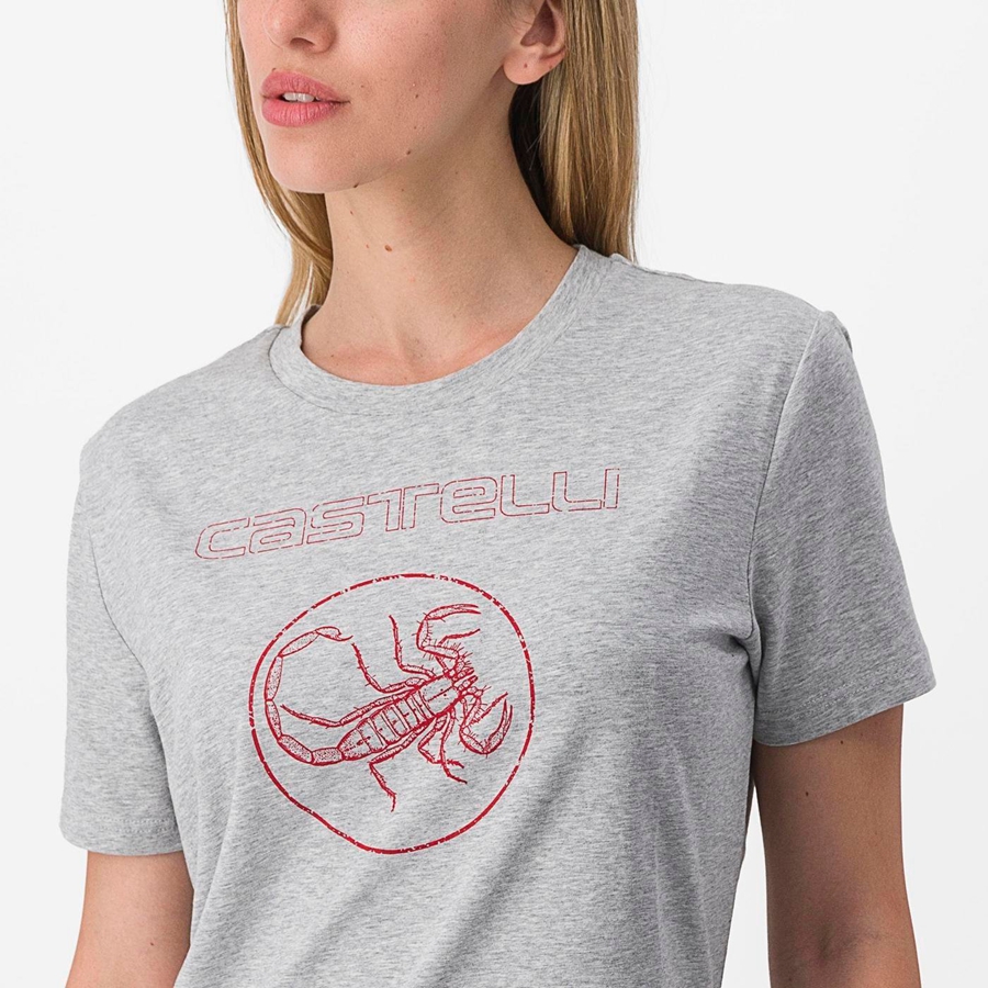 Castelli PEDALARE TEE Casual Dame Khaki Grå | 579162ZBE