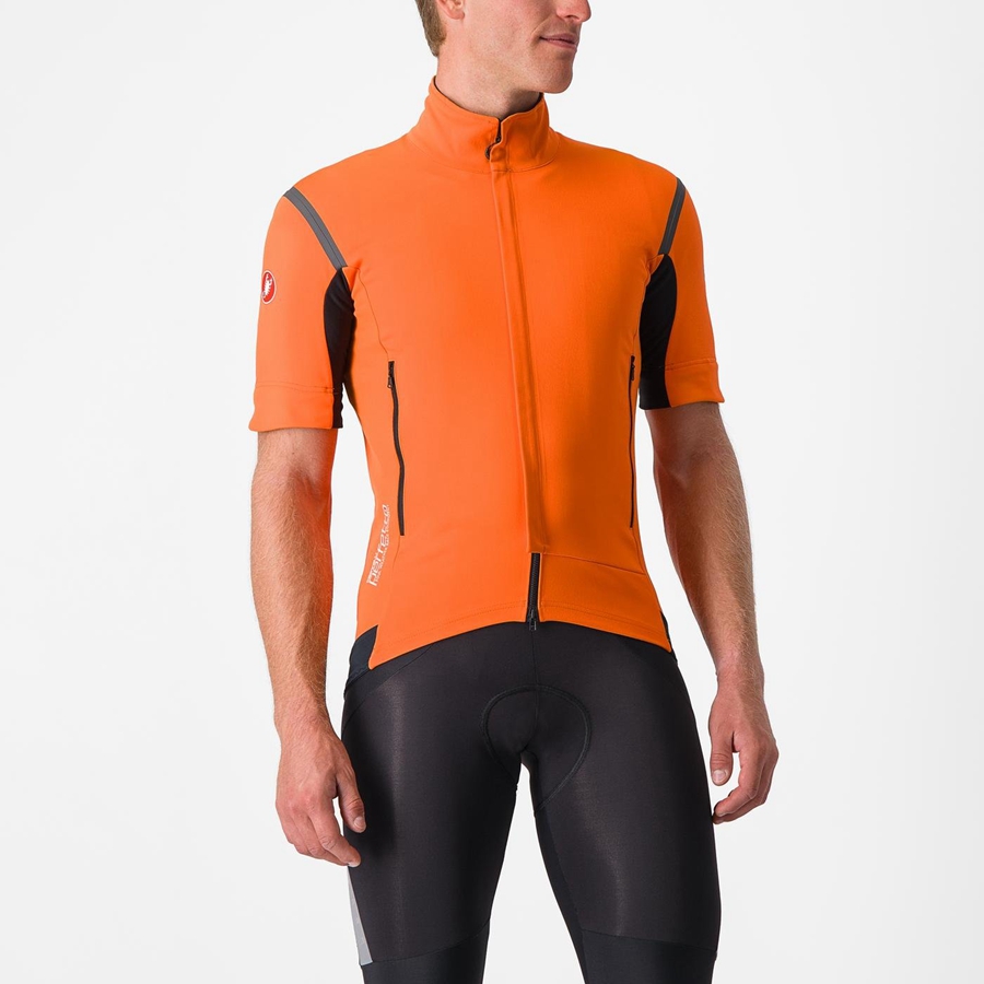 Castelli PERFETTO RoS 2 CONVERTIBLE Jakker Herre Rød Oransje Mørke Grå | 574319EFU