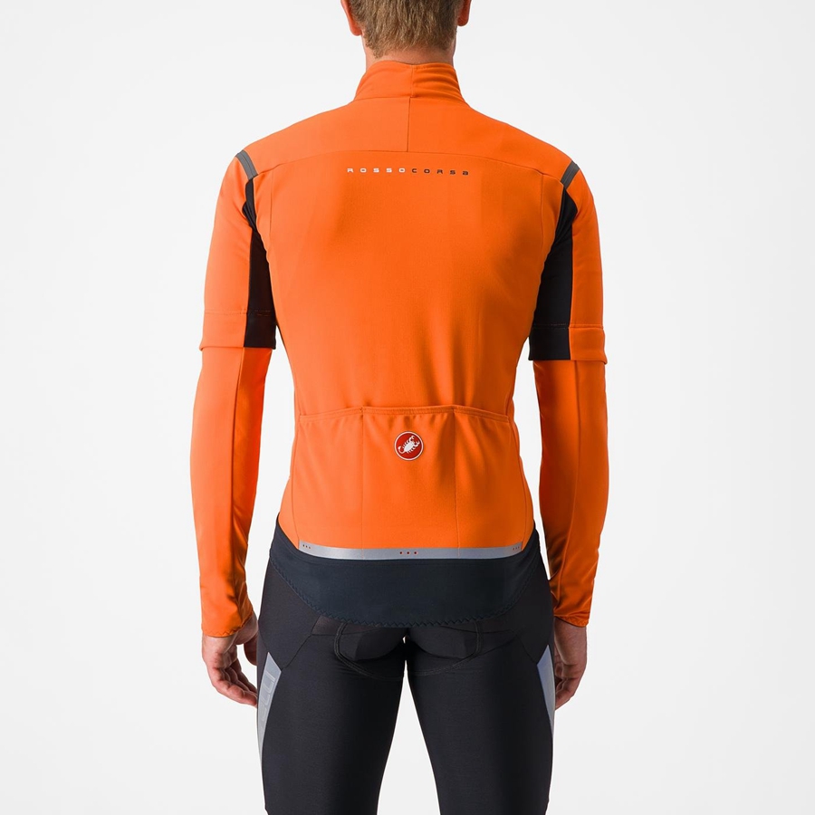 Castelli PERFETTO RoS 2 CONVERTIBLE Jakker Herre Rød Oransje Mørke Grå | 574319EFU