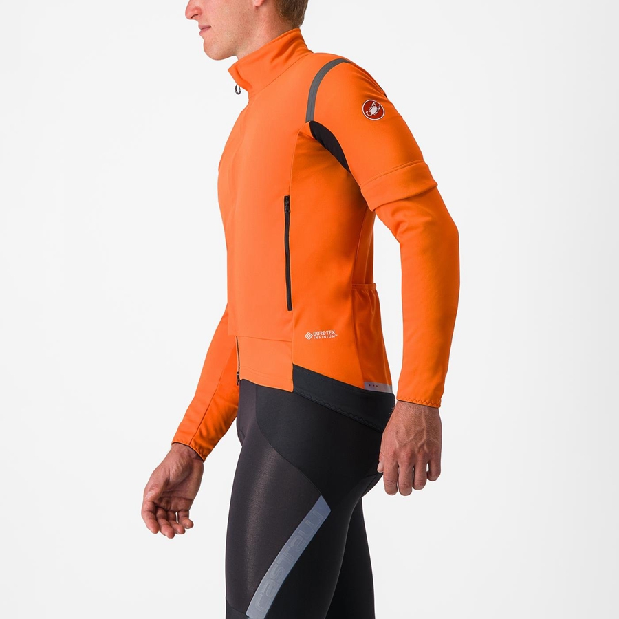 Castelli PERFETTO RoS 2 CONVERTIBLE Jakker Herre Rød Oransje Mørke Grå | 574319EFU