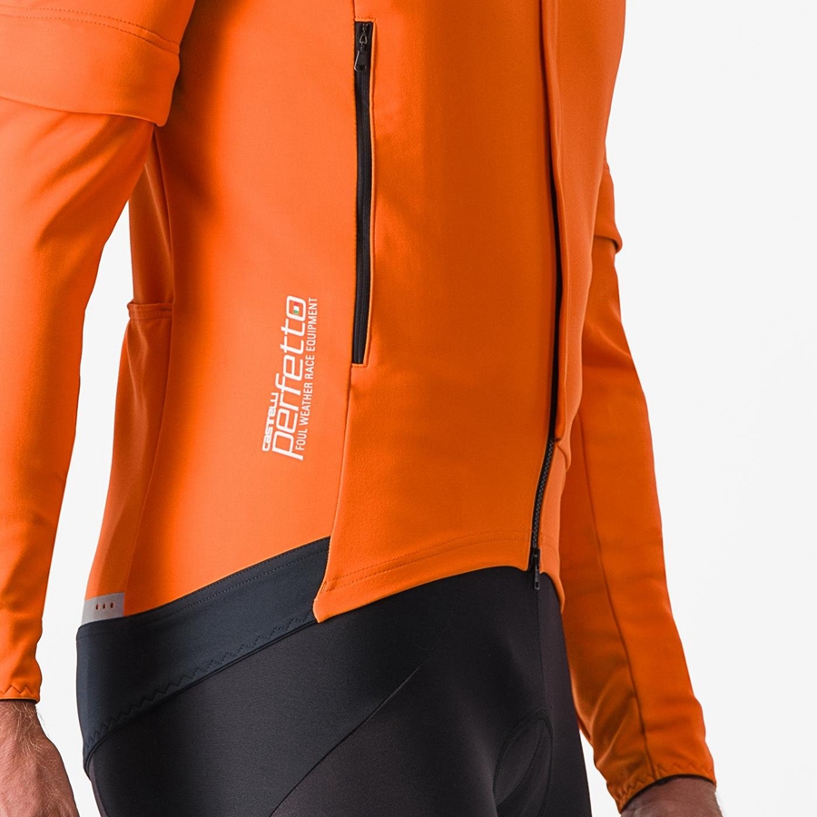 Castelli PERFETTO RoS 2 CONVERTIBLE Jakker Herre Rød Oransje Mørke Grå | 574319EFU