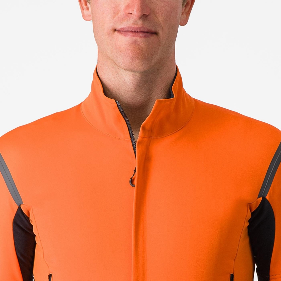 Castelli PERFETTO RoS 2 CONVERTIBLE Jakker Herre Rød Oransje Mørke Grå | 574319EFU