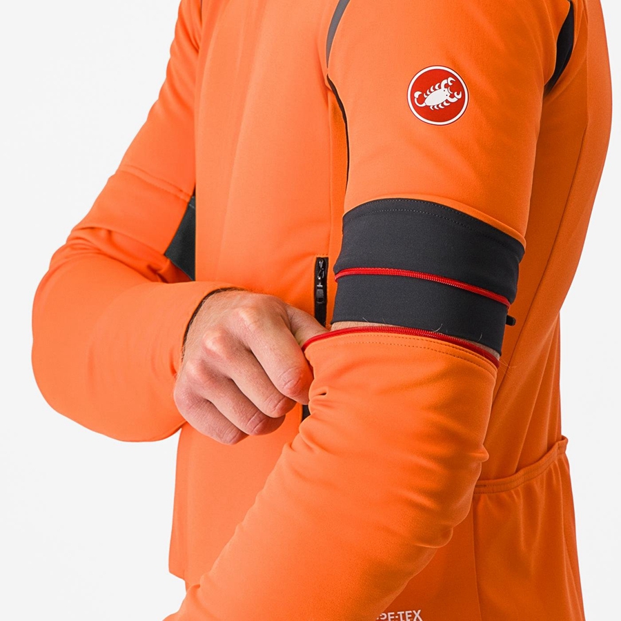 Castelli PERFETTO RoS 2 CONVERTIBLE Jakker Herre Rød Oransje Mørke Grå | 574319EFU