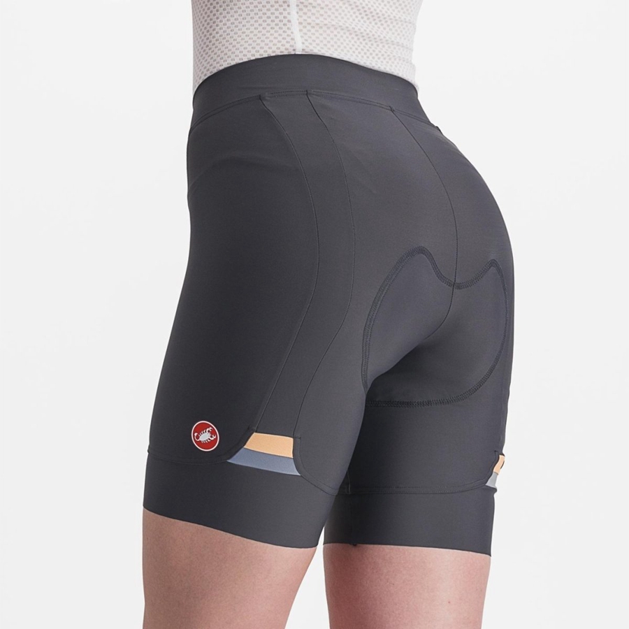 Castelli PRIMA Shorts Dame Mørke Grå Oransje | 906451ORE