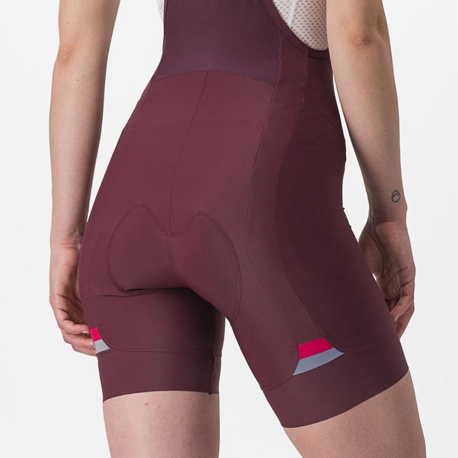 Castelli PRIMA Shorts Med Smekke Dame Dyp Burgunder Rød | 967235ECW