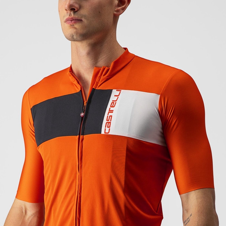 Castelli PROLOGO 7 Jersey Herre Rød Svarte Hvite | 083659YDF