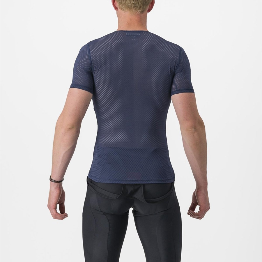 Castelli PRO MESH 2.0 SHORT SLEEVE Basislag Herre Blå | 145728UBF