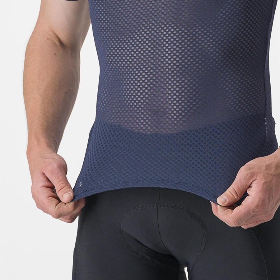 Castelli PRO MESH 2.0 SHORT SLEEVE Basislag Herre Blå | 145728UBF