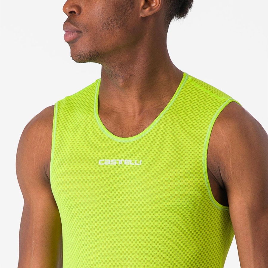 Castelli PRO MESH 2.0 SLEEVELESS Basislag Herre Lyse Grønn | 516079GSE