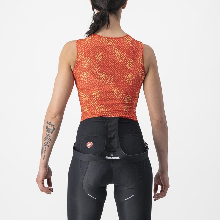 Castelli PRO MESH 4 W SLEEVELESS Basislag Dame Oransje | 521469XHN