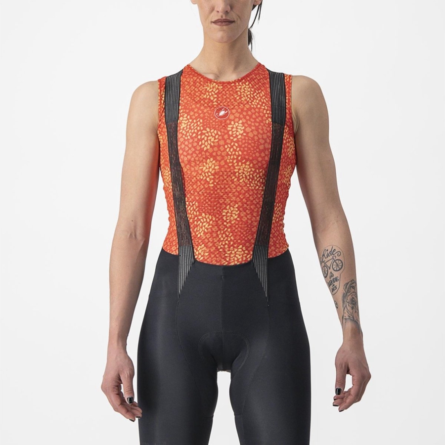 Castelli PRO MESH 4 W SLEEVELESS Basislag Dame Oransje | 521469XHN