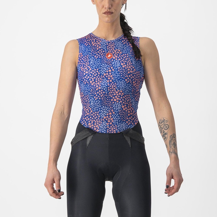 Castelli PRO MESH 4 W SLEEVELESS Basislag Dame Lilla Hvite | 743021SGU