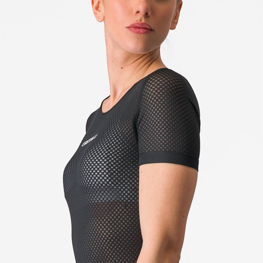 Castelli PRO MESH W SHORT SLEEVE Basislag Dame Svarte | 317960VUA