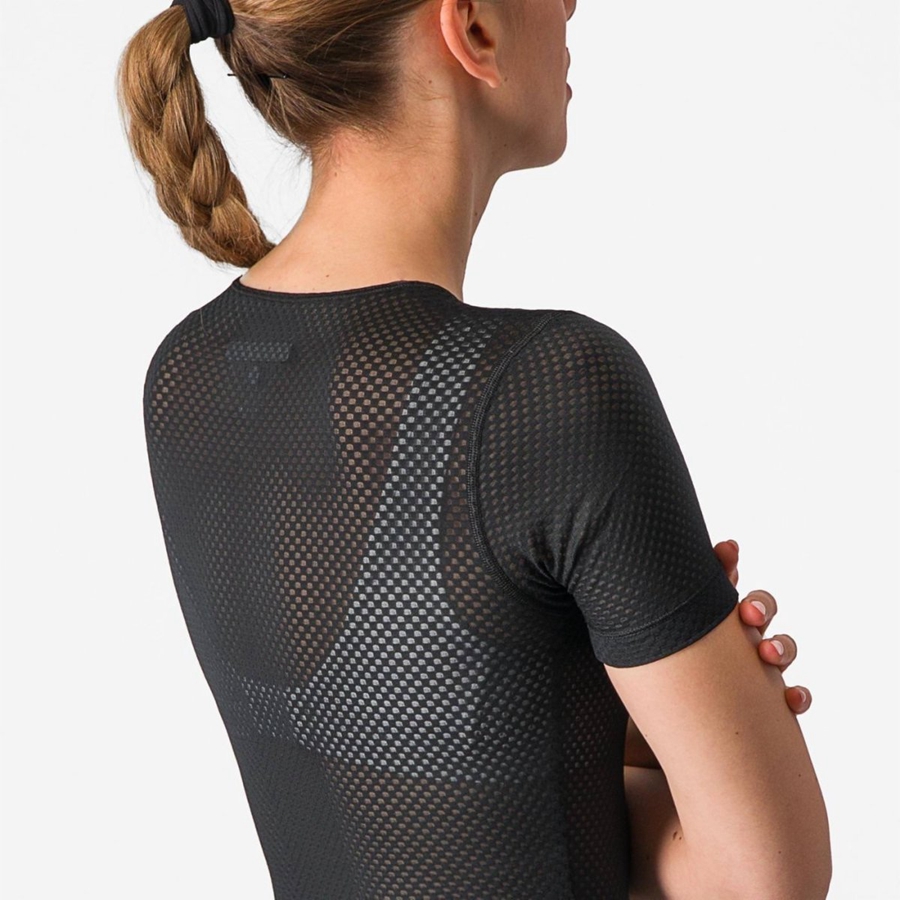 Castelli PRO MESH W SHORT SLEEVE Basislag Dame Svarte | 317960VUA