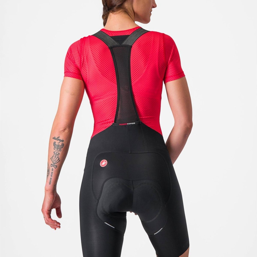 Castelli PRO MESH W SHORT SLEEVE Basislag Dame Rød | 627918DIK