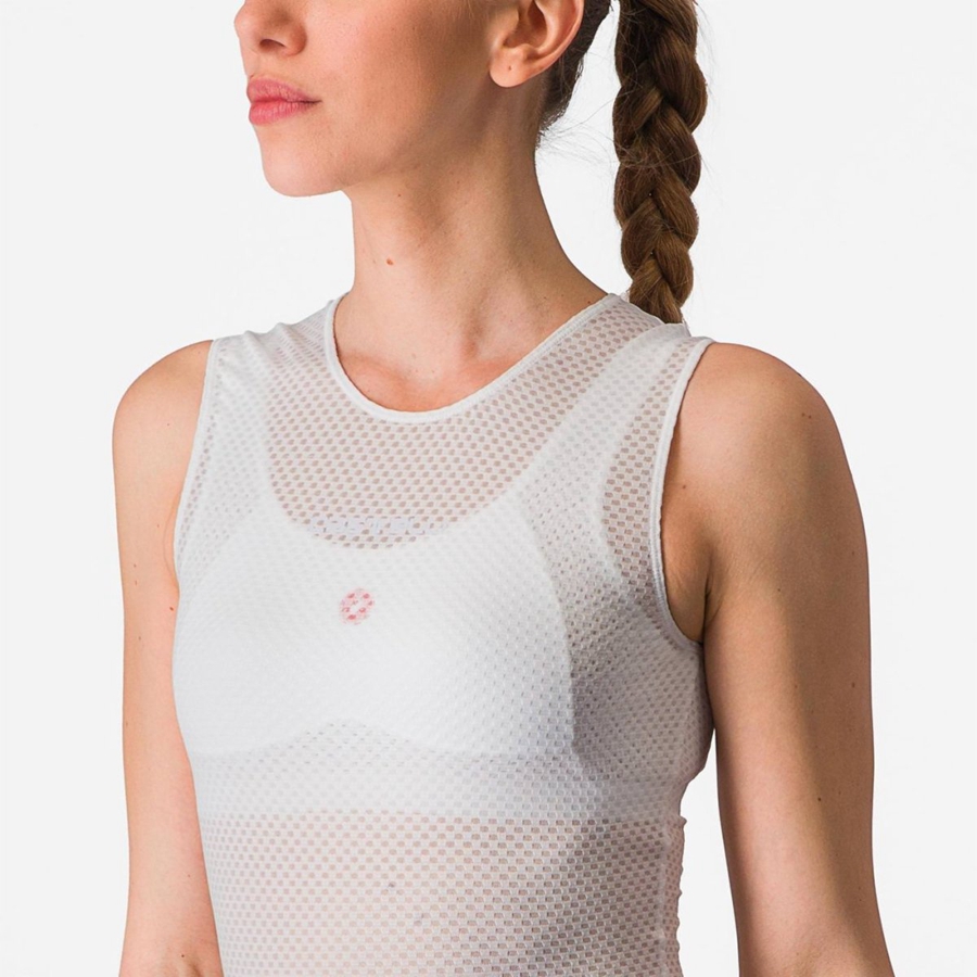 Castelli PRO MESH W SLEEVELESS Basislag Dame Hvite | 698710CIK