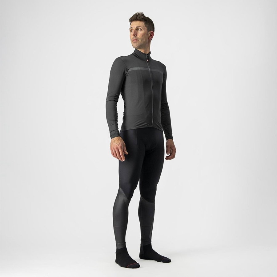 Castelli PRO THERMAL MID LS Jersey Herre Mørke Grå | 054796TSH