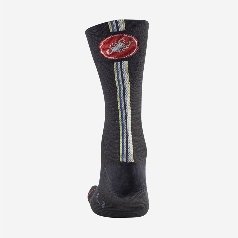 Castelli RACING STRIPE 18 Sokker Herre Svarte | 065983YEM