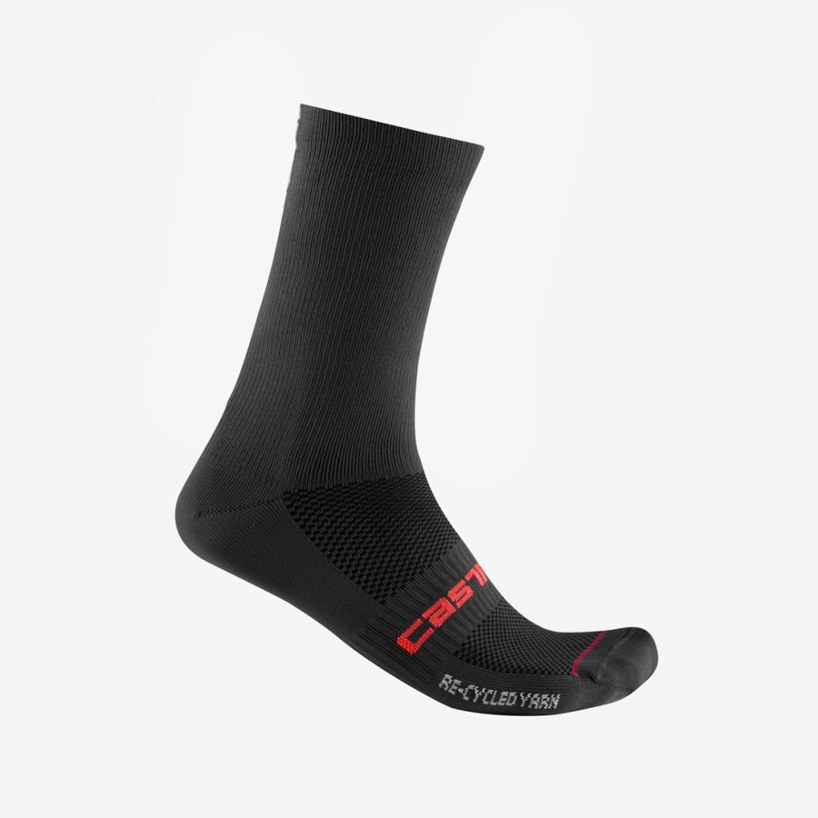 Castelli RE-CYCLE THERMAL 18 Sokker Herre Svarte | 541267BYC