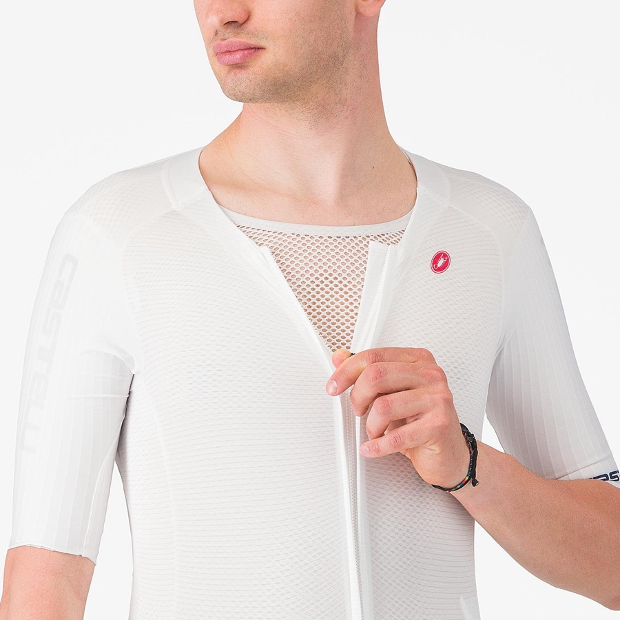 Castelli SANREMO BTW X2 Speedsuit Herre Hvite Blå | 735682RUL