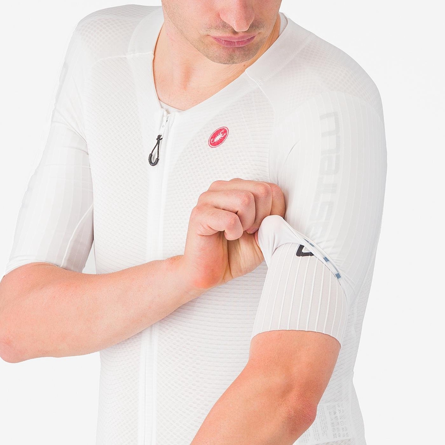 Castelli SANREMO BTW X2 Speedsuit Herre Hvite Blå | 735682RUL