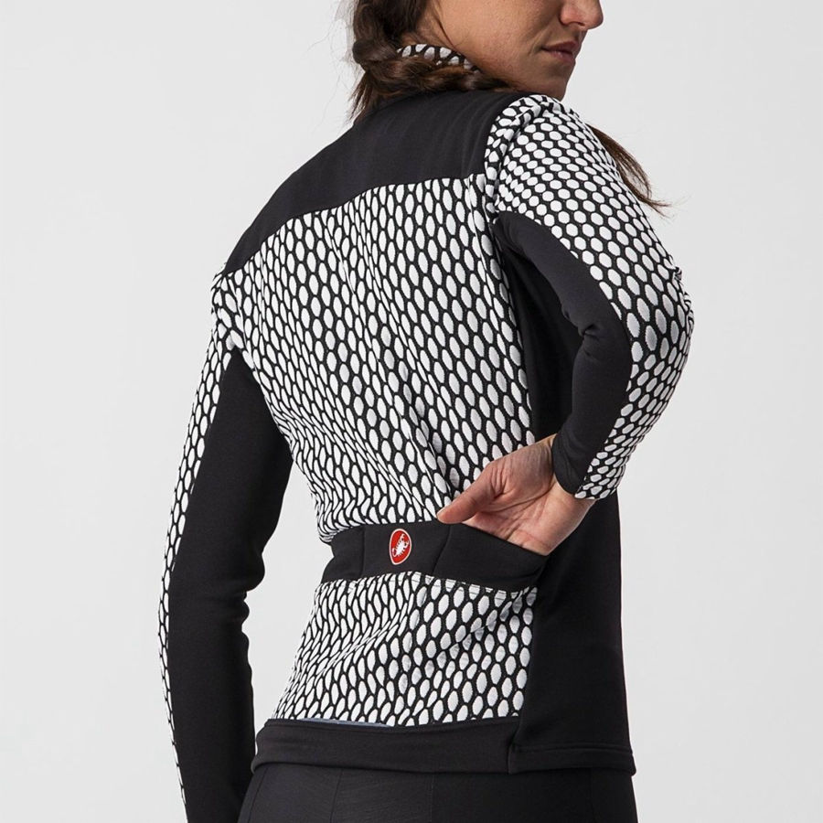 Castelli SFIDA 2 FZ Jersey Dame Svarte Hvite | 846179UWZ