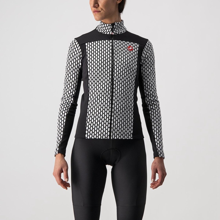 Castelli SFIDA 2 FZ Jersey Dame Svarte Hvite | 846179UWZ