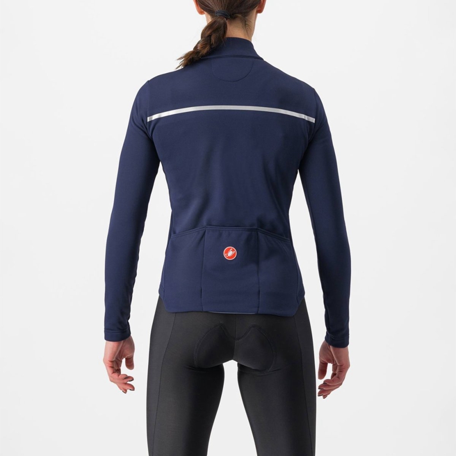 Castelli SINERGIA 2 FZ Jersey Dame Blå Sølv | 513480KBF