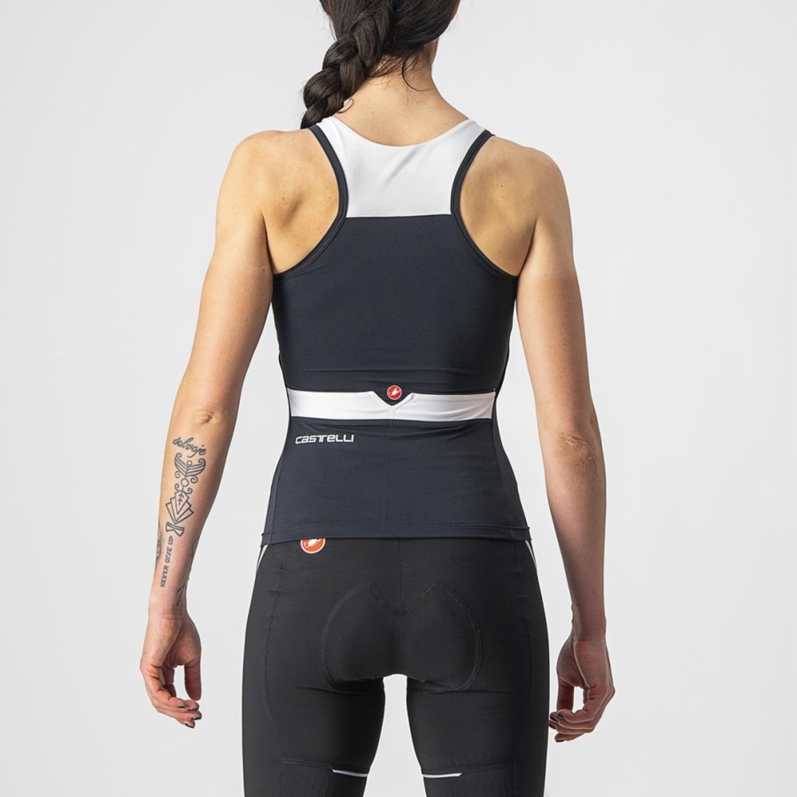 Castelli SOLARIS TOP Jersey Dame Svarte Hvite | 246951SYI