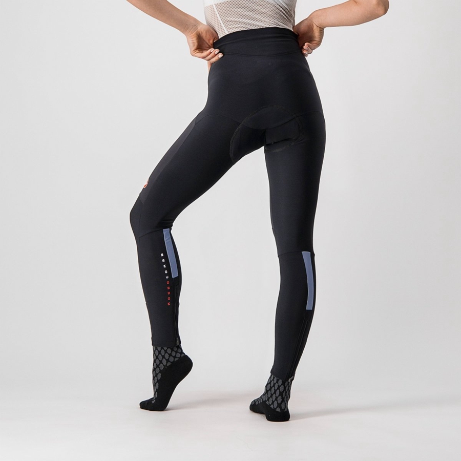 Castelli SORPASSO RoS W Leggings Dame Svarte Sølv | 923108GWO