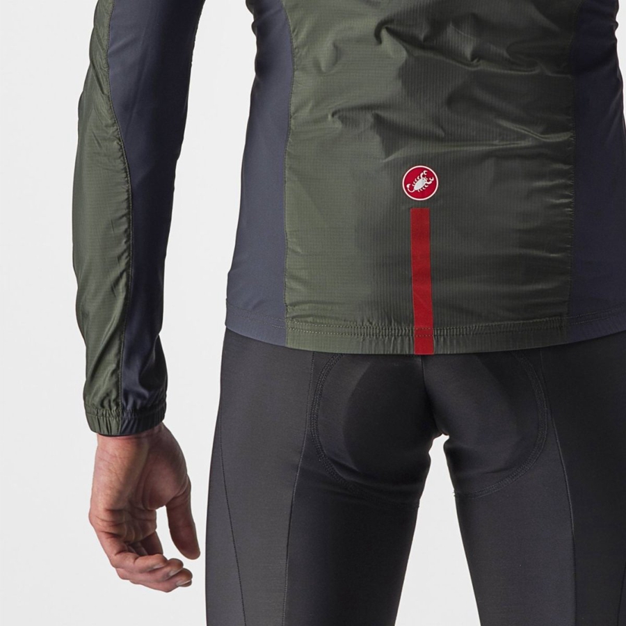 Castelli SQUADRA STRETCH Beskyttelse Herre Grønn Mørke Grå | 785104SJX