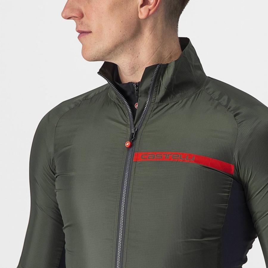 Castelli SQUADRA STRETCH Beskyttelse Herre Grønn Mørke Grå | 785104SJX