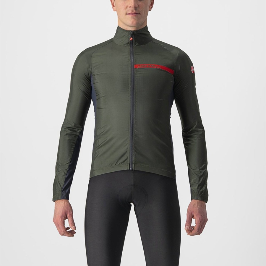 Castelli SQUADRA STRETCH Beskyttelse Herre Grønn Mørke Grå | 785104SJX