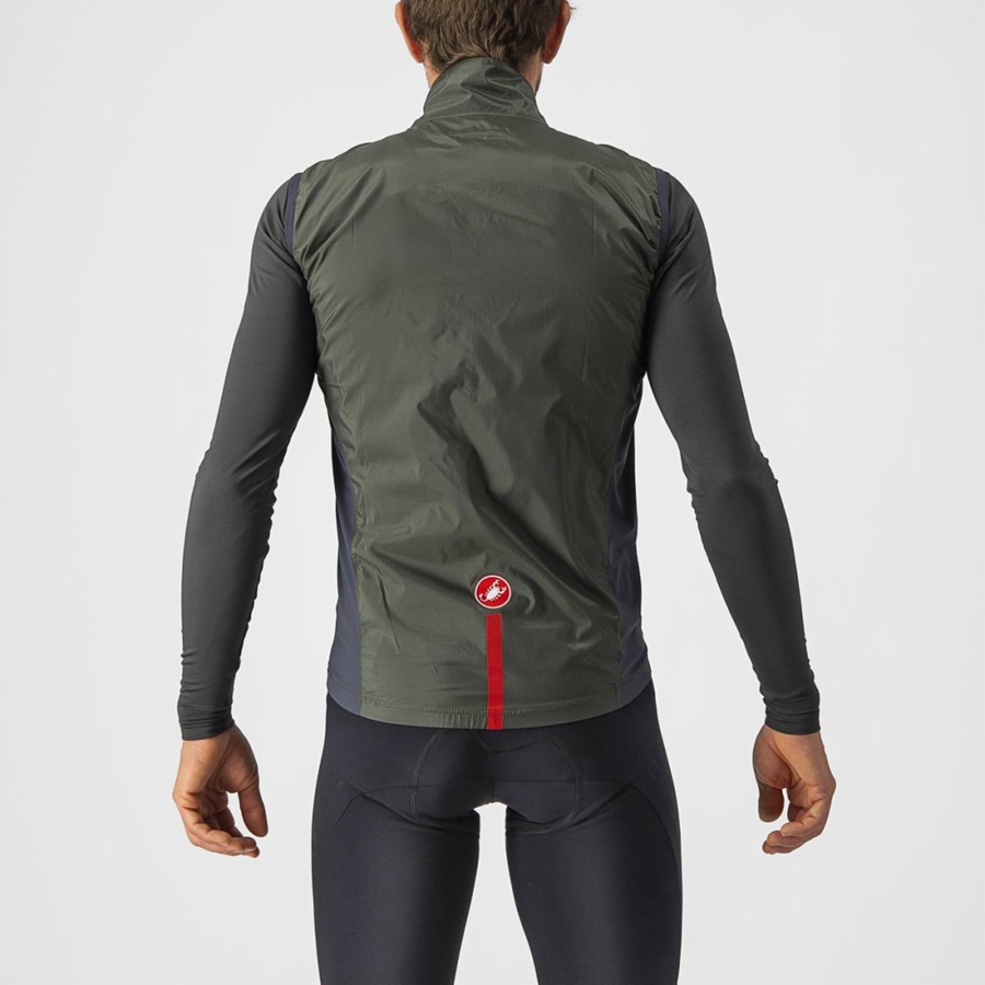 Castelli SQUADRA STRETCH Vest Herre Grønn Mørke Grå | 516830UJW