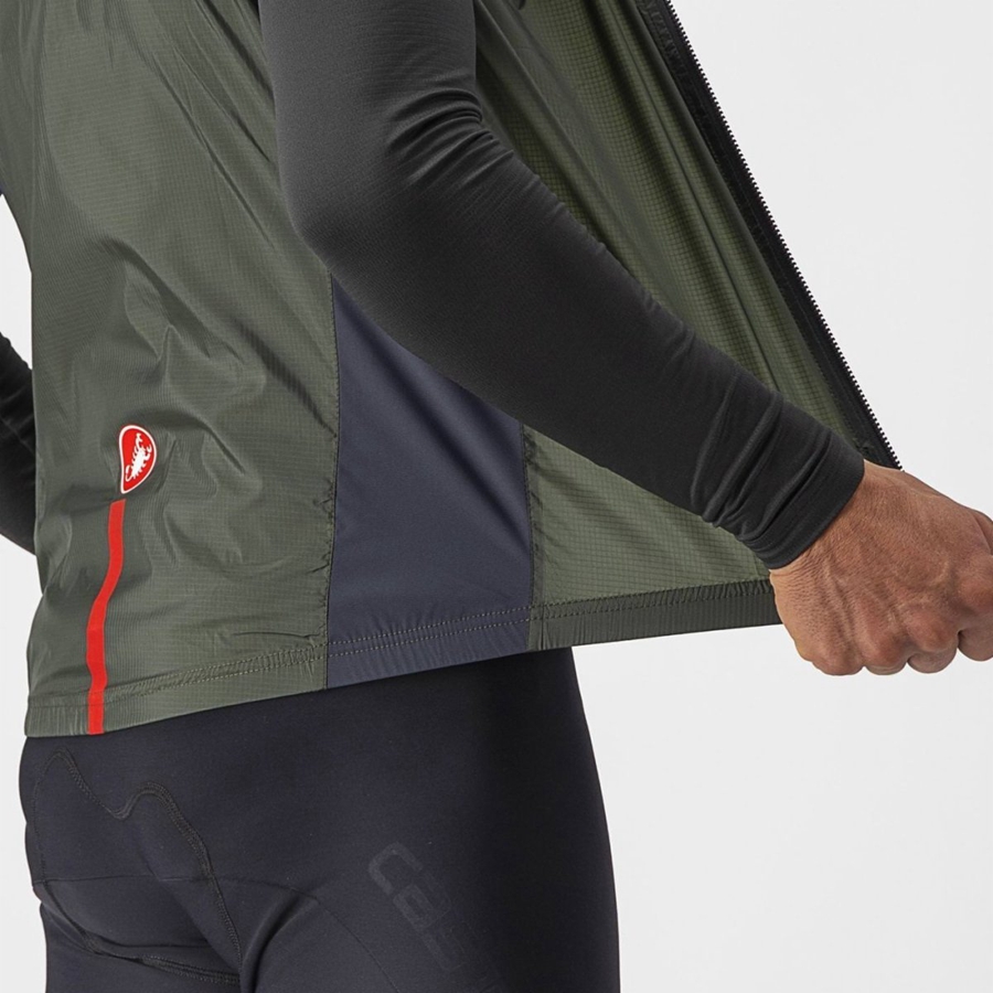 Castelli SQUADRA STRETCH Vest Herre Grønn Mørke Grå | 516830UJW