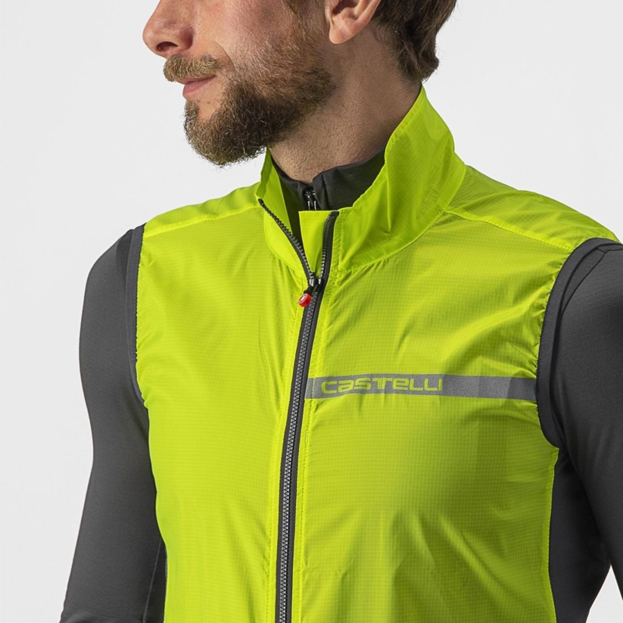 Castelli SQUADRA STRETCH Vest Herre Lyse Grønn Mørke Grå | 791504BVL