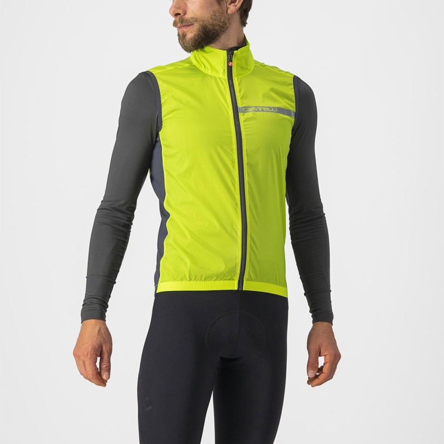 Castelli SQUADRA STRETCH Vest Herre Lyse Grønn Mørke Grå | 791504BVL