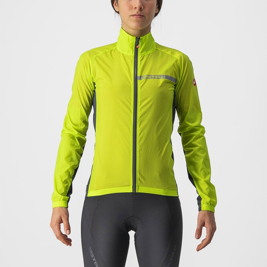 Castelli SQUADRA STRETCH W Beskyttelse Dame Lyse Grønn Mørke Grå | 923157BIS