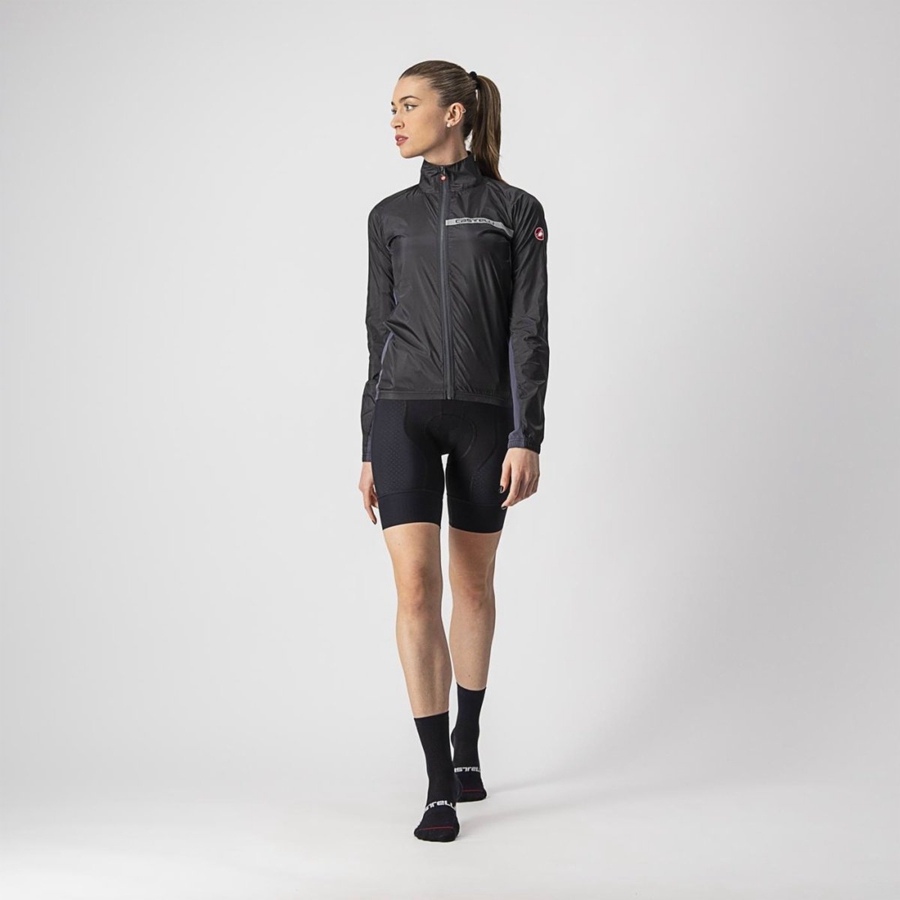 Castelli SQUADRA STRETCH W Beskyttelse Dame Svarte Mørke Grå | 467895WFQ