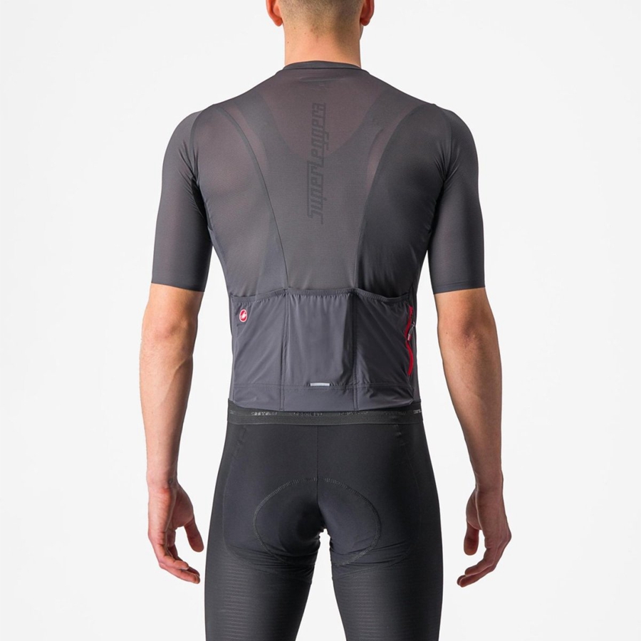 Castelli SUPERLEGGERA 3 Jersey Herre Mørke Grå | 325167RKB