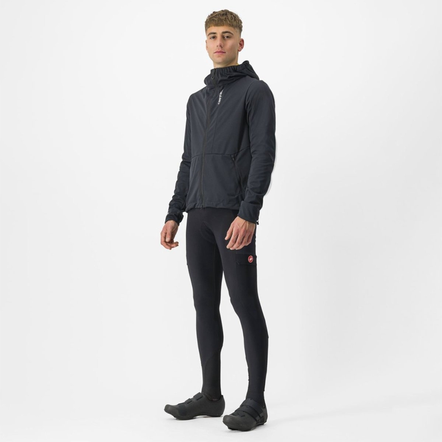 Castelli TRAIL HOODIE Jakker Herre Svarte | 203795XCW