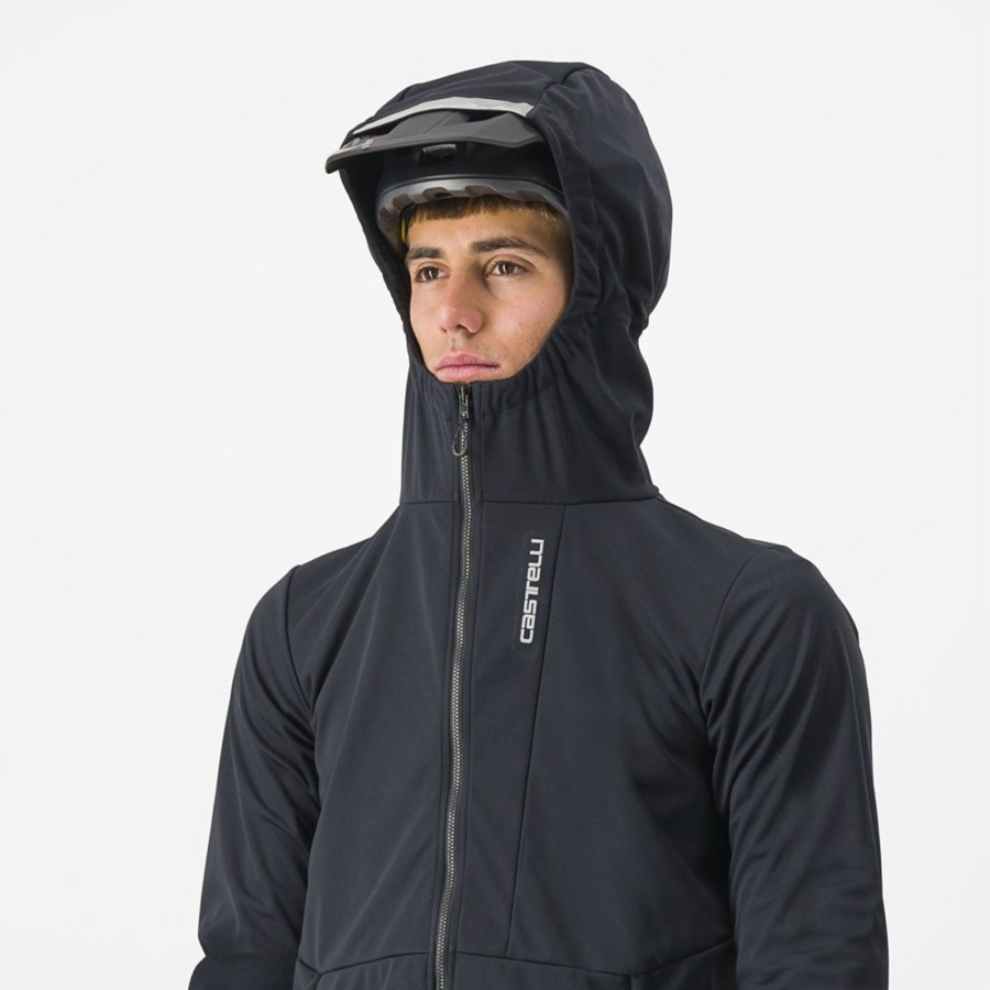 Castelli TRAIL HOODIE Jakker Herre Svarte | 203795XCW